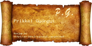 Prikkel Gyöngyi névjegykártya